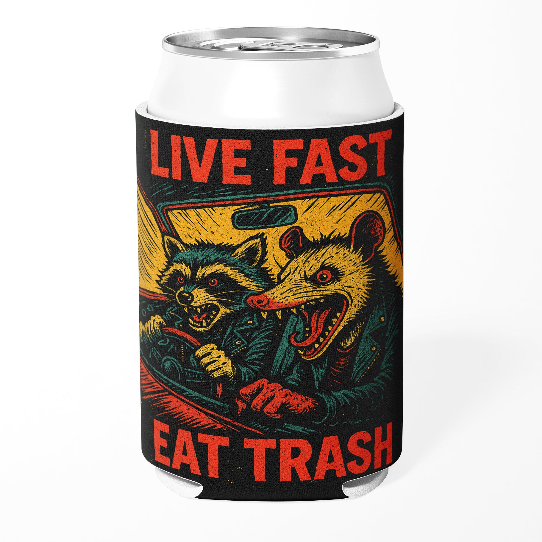 Live Fast Eat Trash Can Cooler - Shady Front