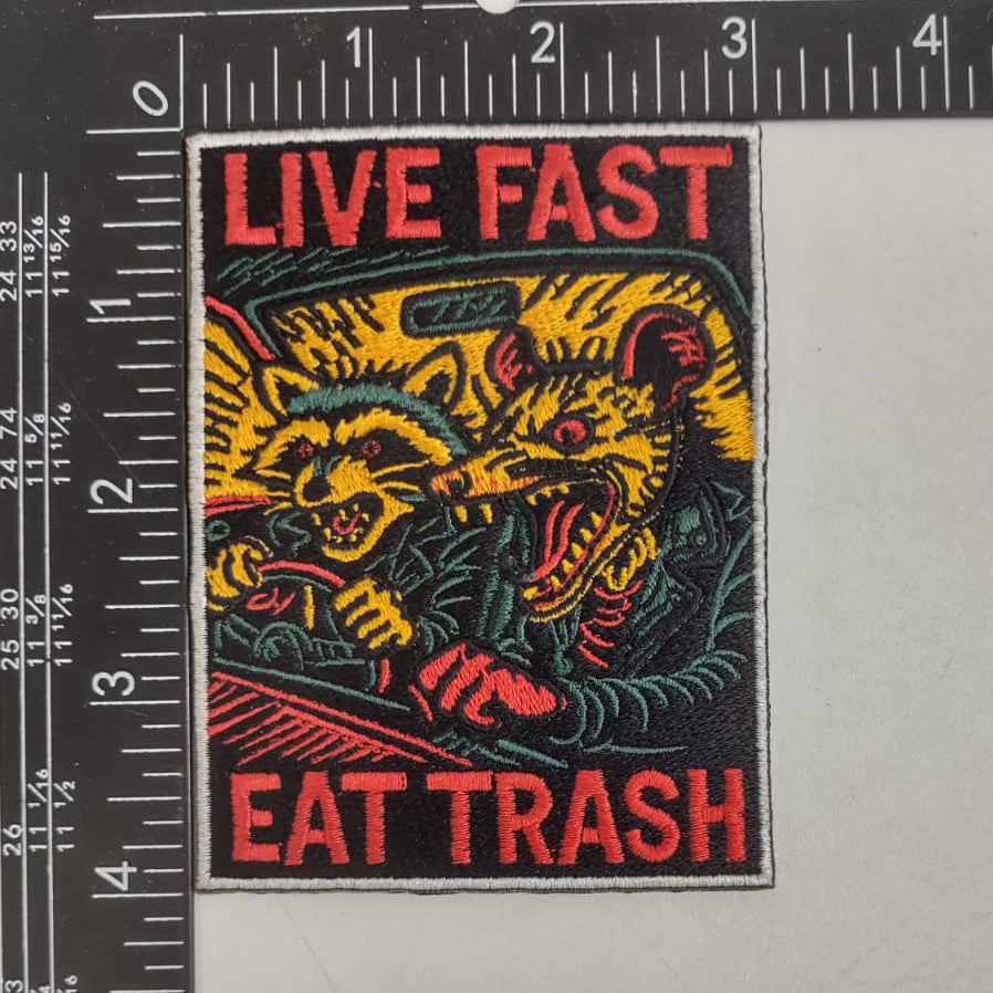 Live Fast Eat Trash Patch - Shady Front