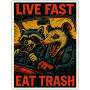 Live Fast Eat Trash Sticker - Shady Front
