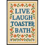 Live Laugh Toaster Bath Needlepoint Poster Print