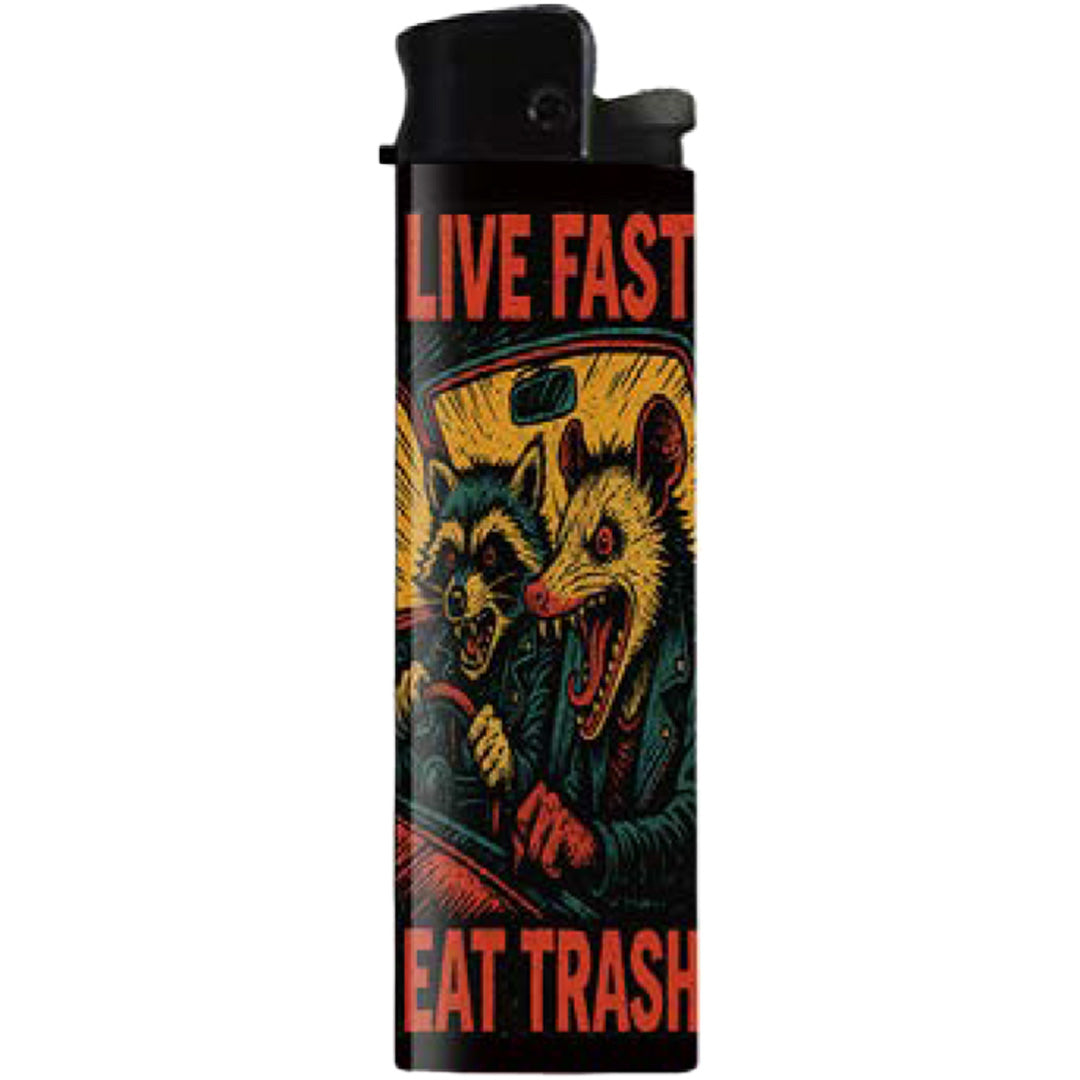 Live Fast Eat Trash Lighter - Shady Front