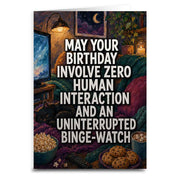 Zero Human Interaction Funny Introvert Birthday Card