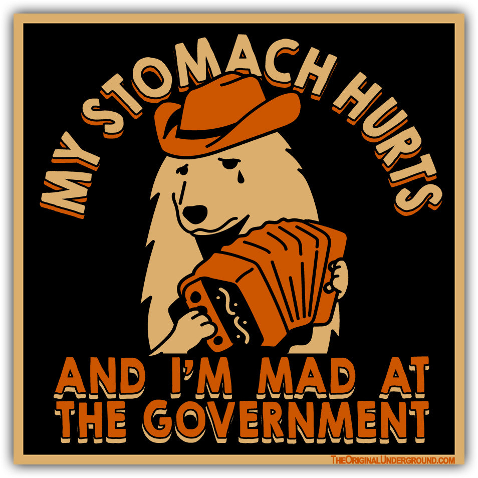 My Stomach Hurts and I'm Mad at the Government Sticker - Shady Front