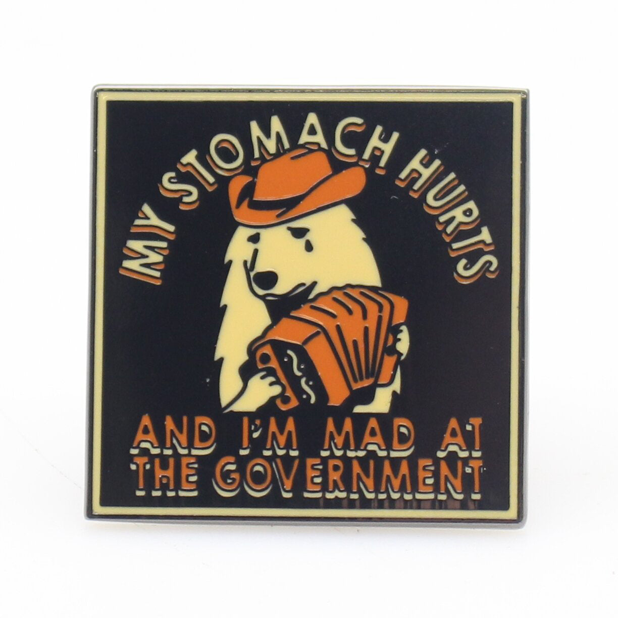 My Stomach Hurts and I'm Mad at the Government Enamel - Shady Front