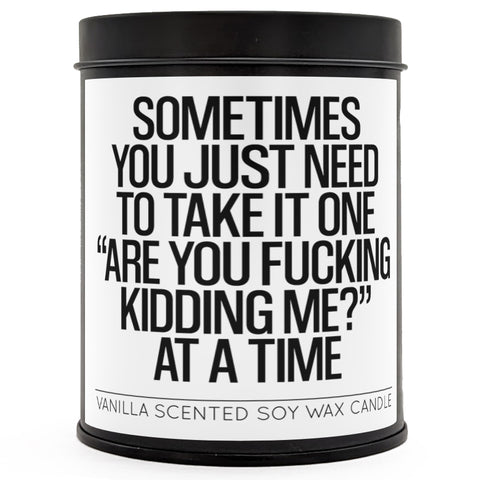 One "Are Your F--king Kidding Me" at a Time Scented Candle