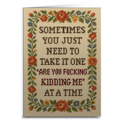 One "Are You F--king Kidding Me" at a Time Greeting Card - Shady Front