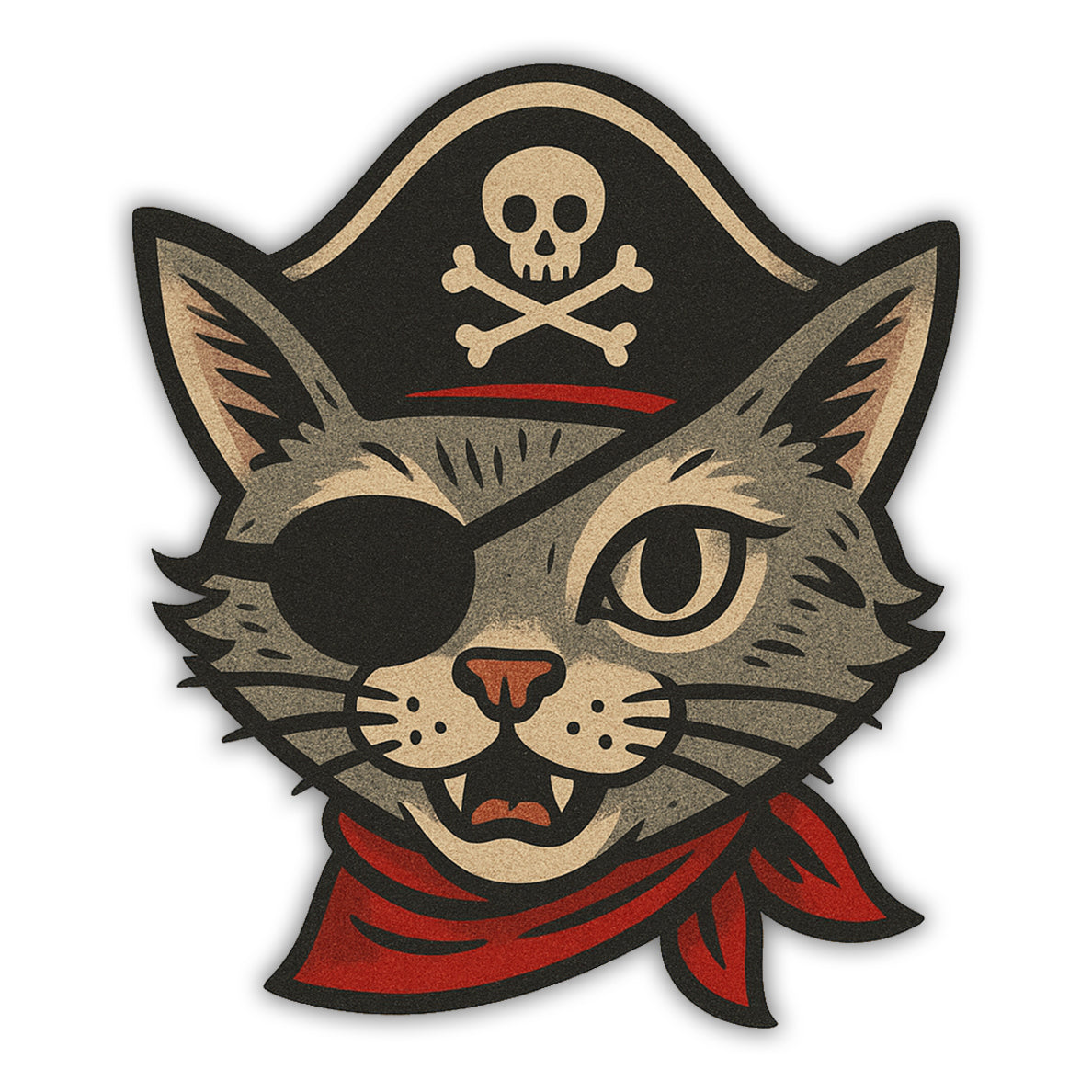 Wholesale Pirate Cat Flexible Magnet - Shady Front