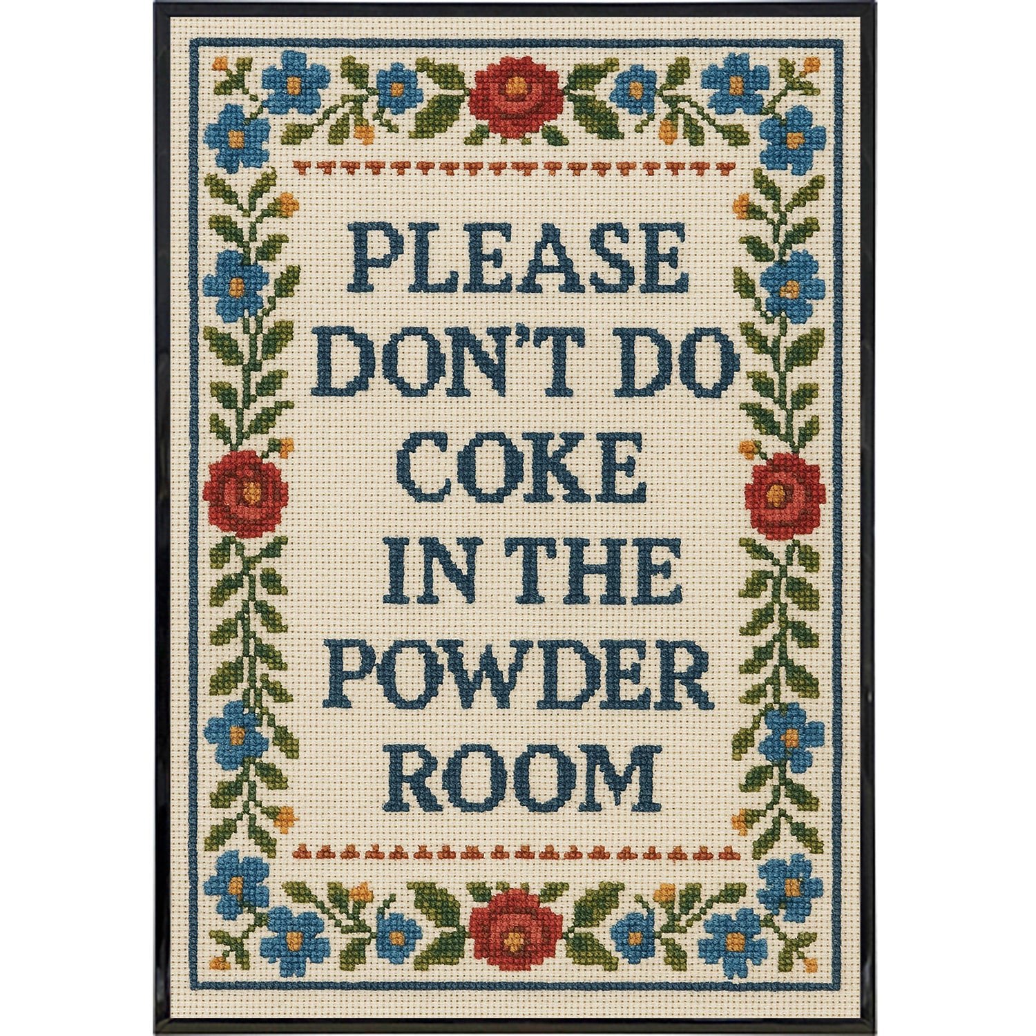 Please Don't Do Coke Needlepoint Poster Print