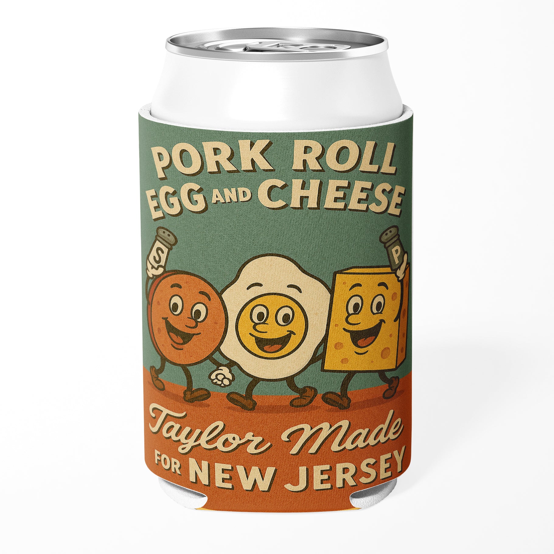 Pork Roll Egg and Cheese Taylor Made Can Cooler - Shady Front