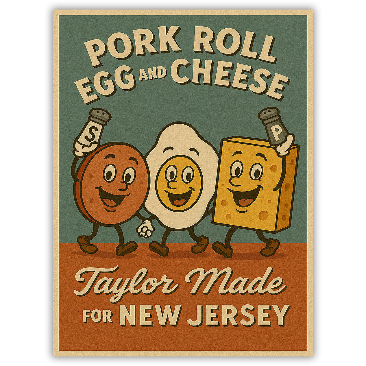 Pork Roll Egg and Cheese Taylor Made Sticker - Shady Front