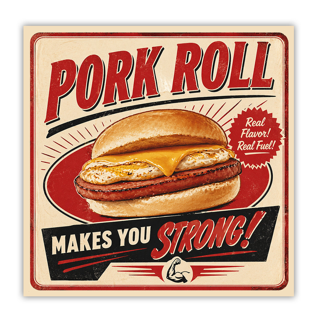 Wholesale Pork Roll Makes You Strong Sticker - Shady Front