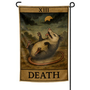 Possum Playing Death Tarot Garden Flag - Shady Front