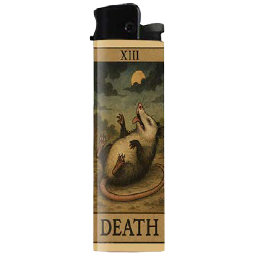 Possum Playing Death Tarot Lighter - Shady Front