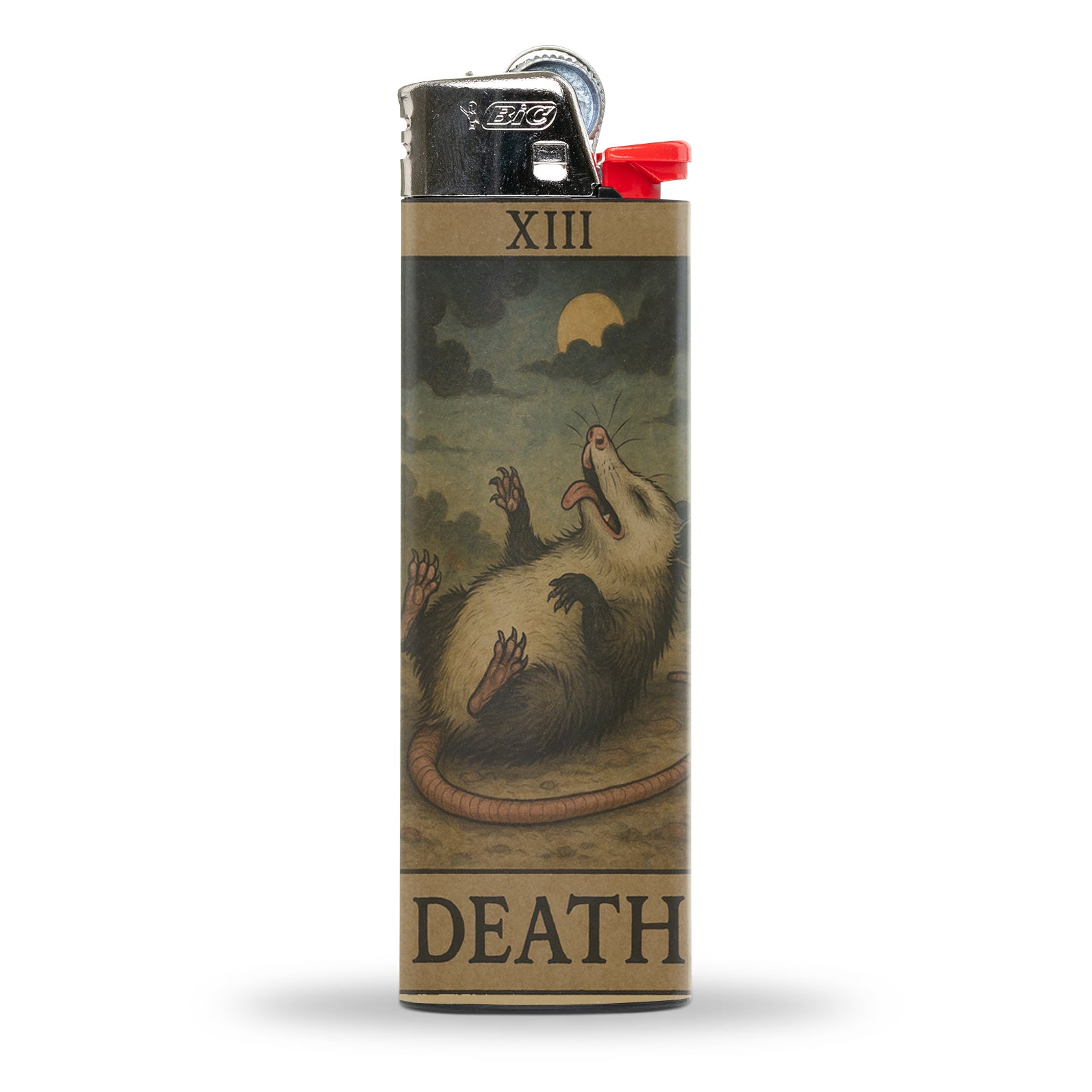 Possum Playing Death Tarot Lighter - Shady Front