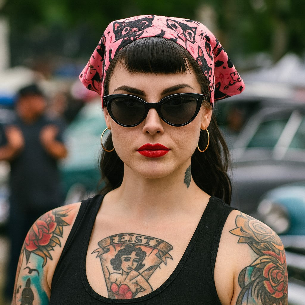 Retro Kitties Bandana - Shady Front