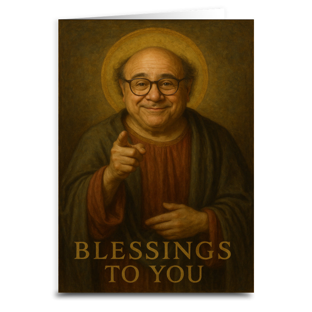 Saint Danny "Blessings" Greeting Card - Shady Front