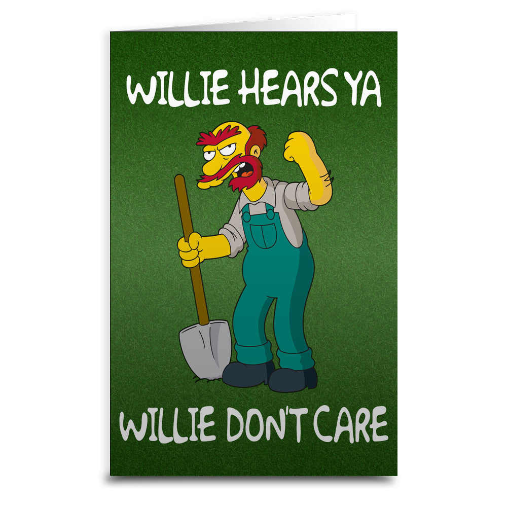 The Simpsons Groundskeeper Willie Greeting Card - Shady Front