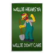 The Simpsons Groundskeeper Willie Greeting Card - Shady Front