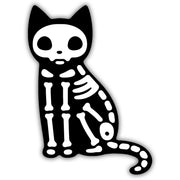 Skeleton Cat Sticker - Shady Front