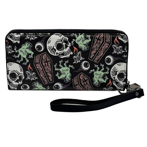 Coffins and Skulls Clutch Handbag