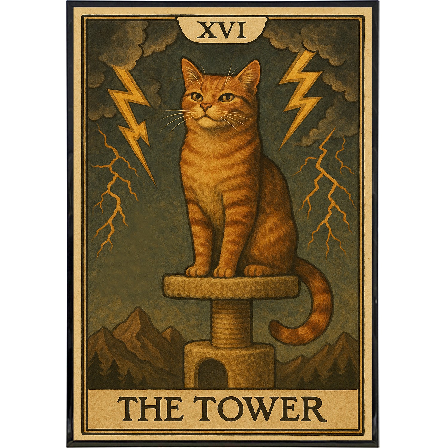 The Cat Tower Tarot Original Poster Print - Shady Front
