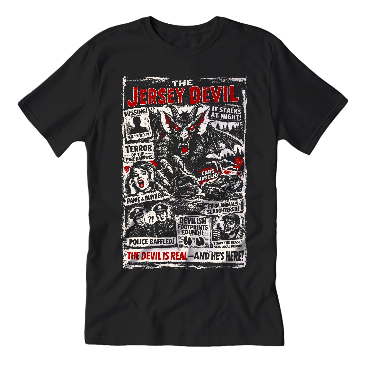 The Jersey Devil: It Stalks at Night T-Shirt - Shady Front