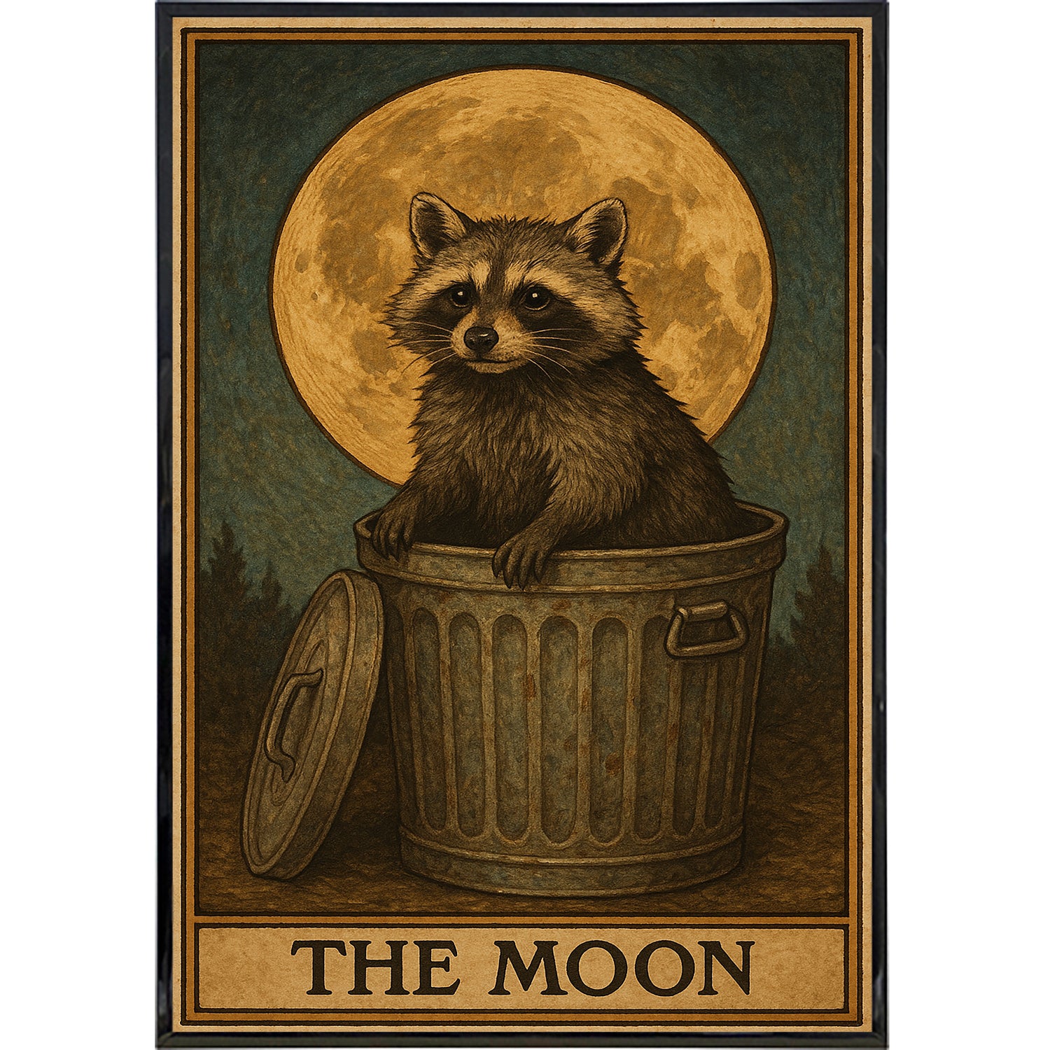 The Moon Raccoon Tarot Original Poster Print - Shady Front