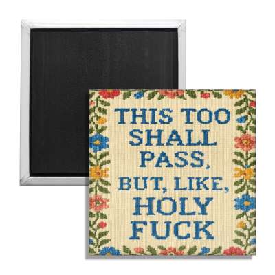 This Too Shall Pass But Holy F--k Fridge Magnet - Shady Front