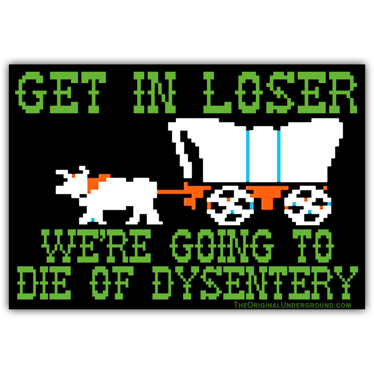 We're Going to Die of Dysentery "Oregon Trail"  Car Magnet - Shady Front