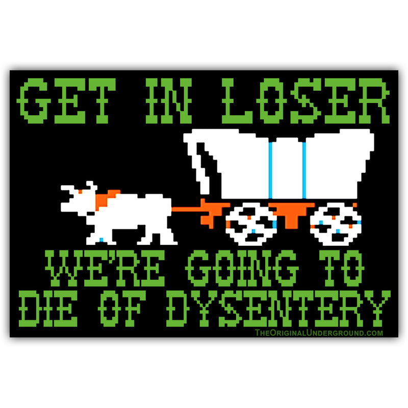 We're Going to Die of Dysentery "Oregon Trail" Sticker Wholesale Supplier - Shady Front