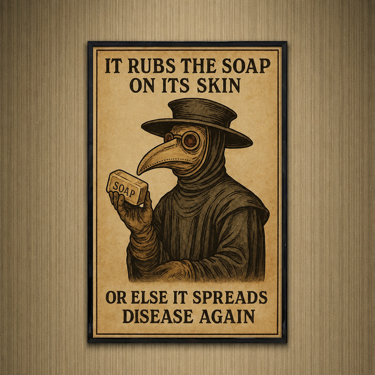 Wholesale It Rubs The Soap On It's Skin Poster Print - Shady Front