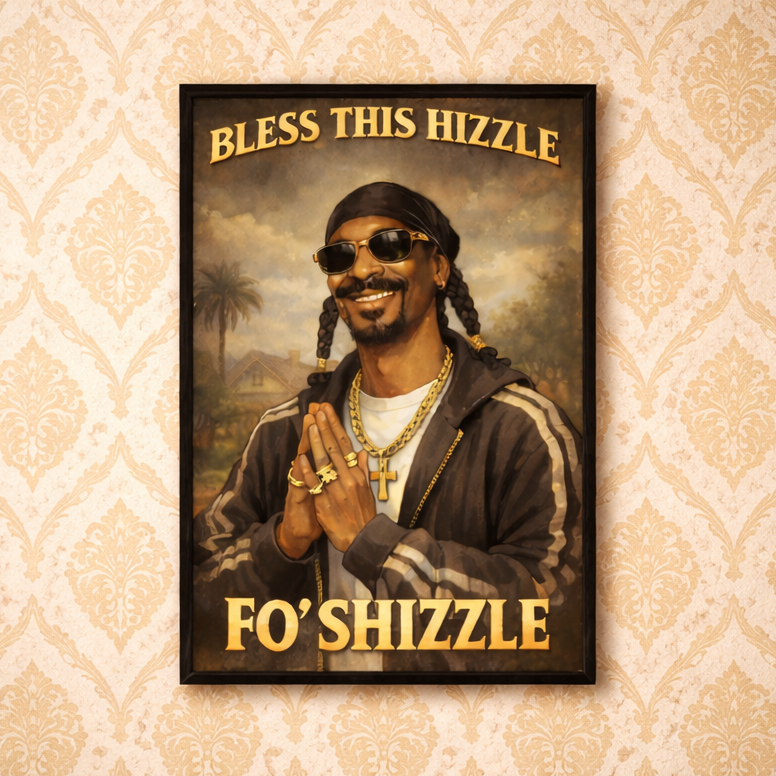 Bless This Hizzle Fo Shizzle Print - Shady Front