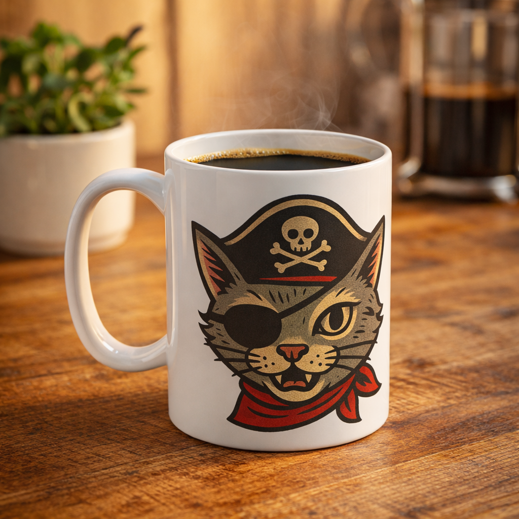 Pirate Cat Mug - Shady Front