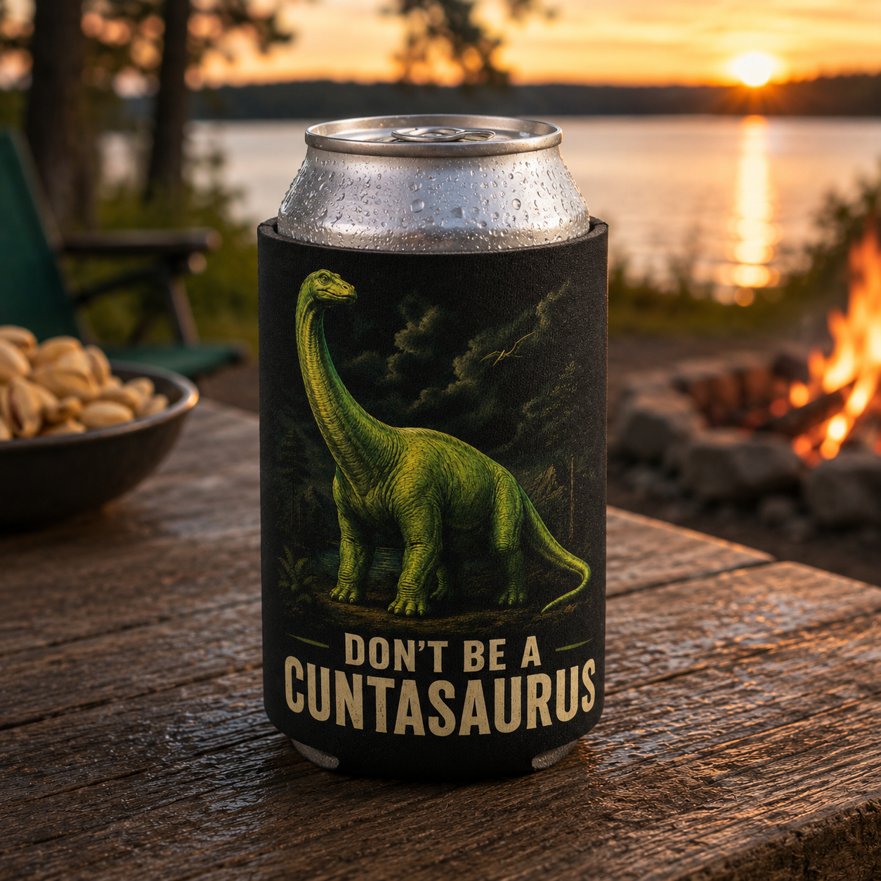 Wholesale Don't Be a Cuntasauraus Can Cooler - Shady Front