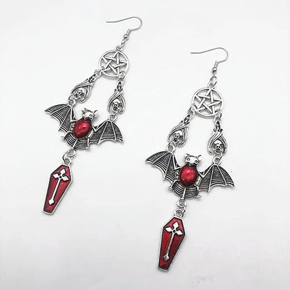 Bat and Coffin Earrings