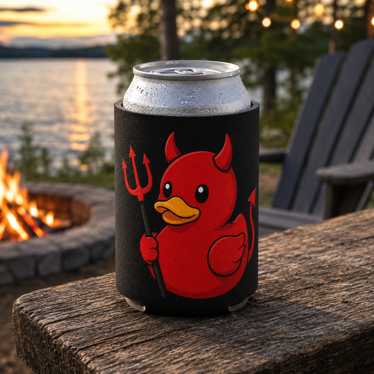 Wholesale Devil Duck Can Cooler - Shady Front