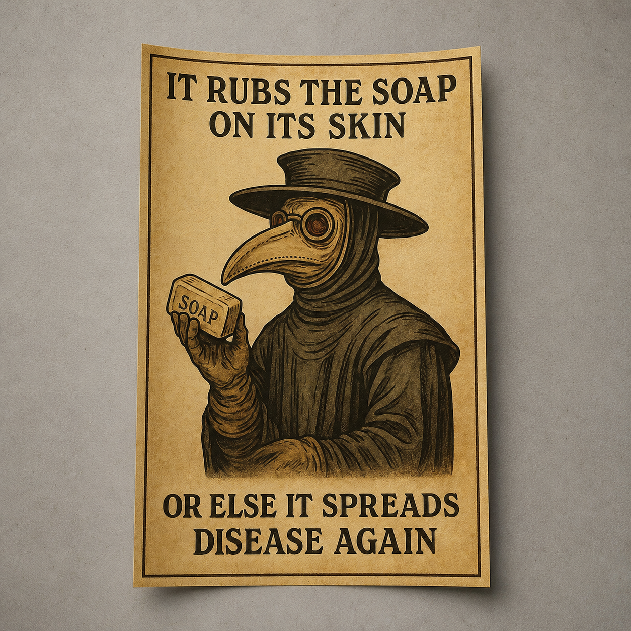 Wholesale It Rubs The Soap On It's Skin Poster Print - Shady Front