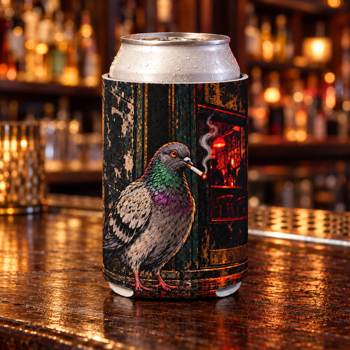 Wholesale Funny Pigeon Can Cooler - Shady Front