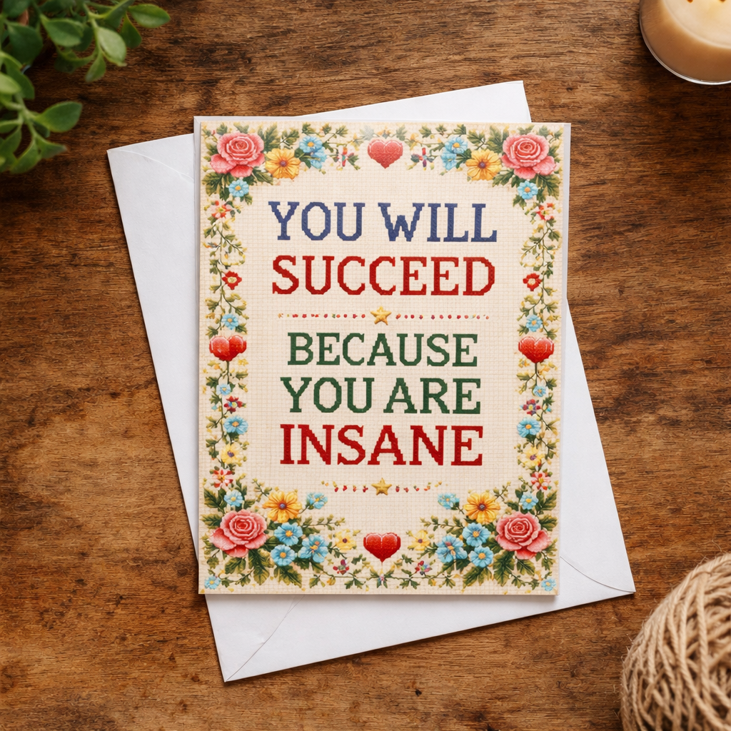 You Will Succeed Because You're Insane Card - Shady Front