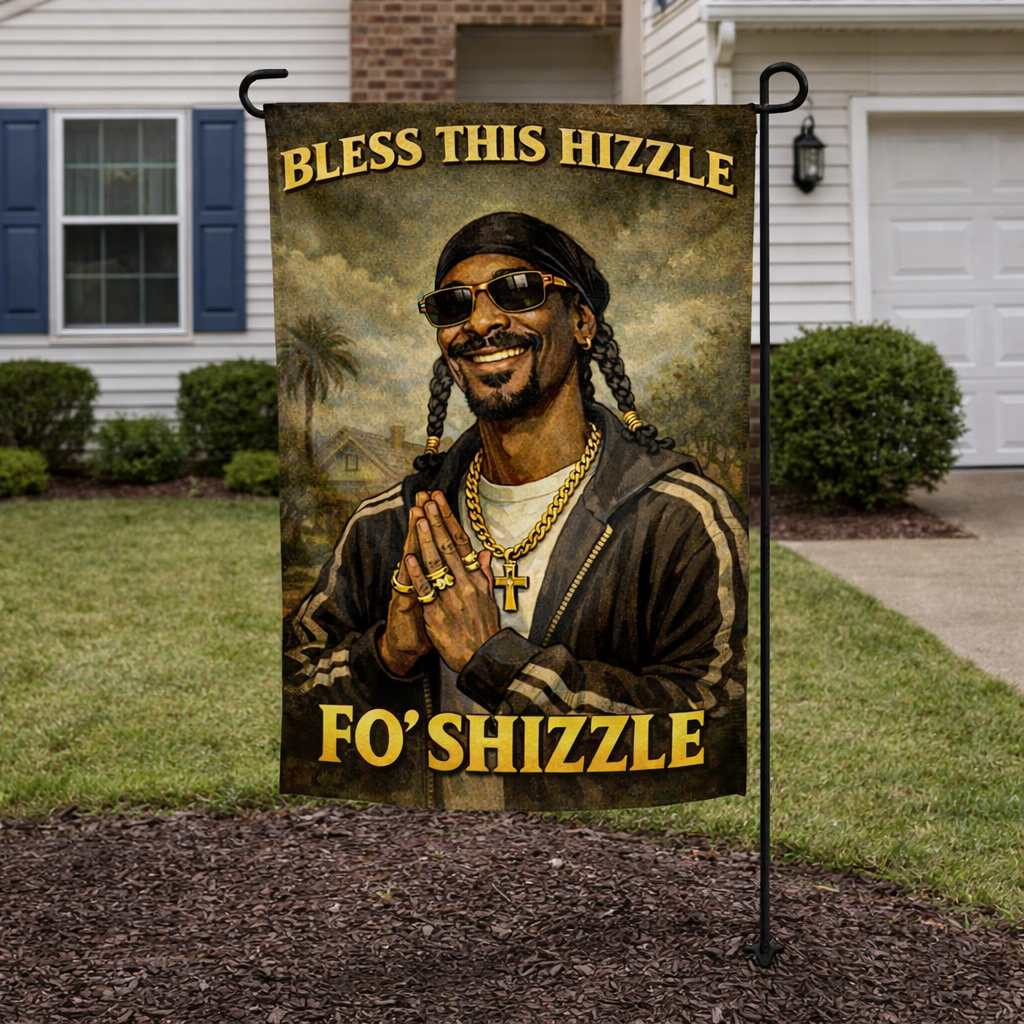 Bless This Hizzle Fo Shizzle Garden Flag - Shady Front