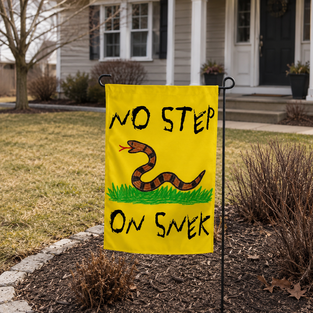 Wholesale No Step On Snek Garden Flag - Shady Front