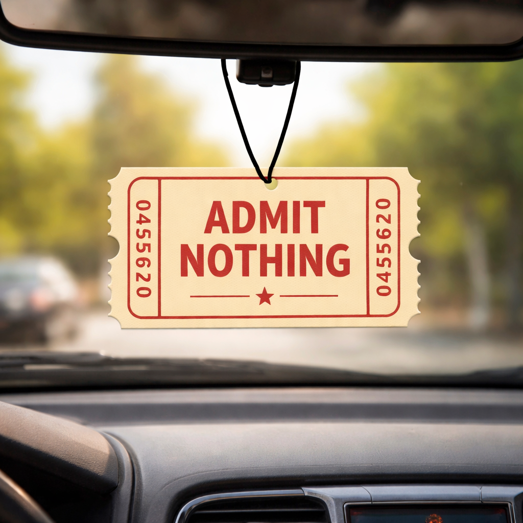 Admit Nothing Ticket Air Freshener - Shady Front