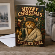 Wholesale Meowy Christmas Litters Full Christmas Card - Shady Front