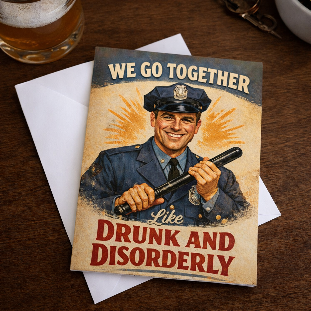 We Go Together Like Drunk and Disorderly Card - Shady Front