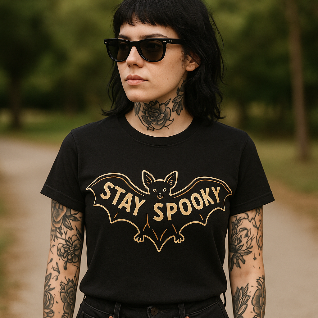 Stay Spooky Bat T-Shirt - Shady Front