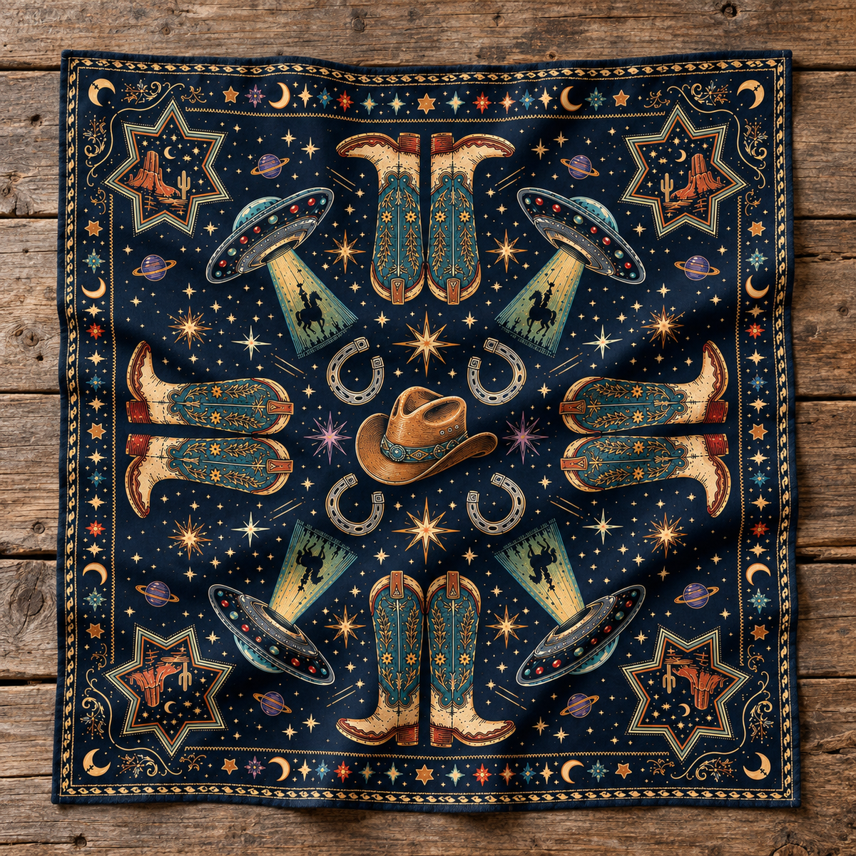 Wholesale ​Cosmic Cowboy Bandana - Shady Front
