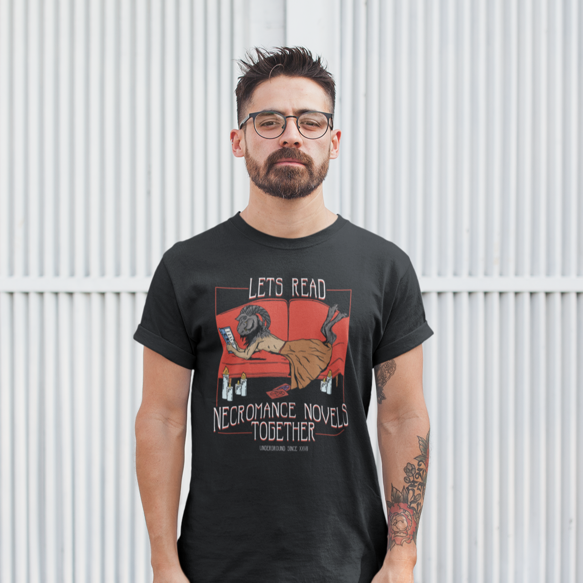 Let's Read Necromance Novels Together T-Shirt - Shady Front