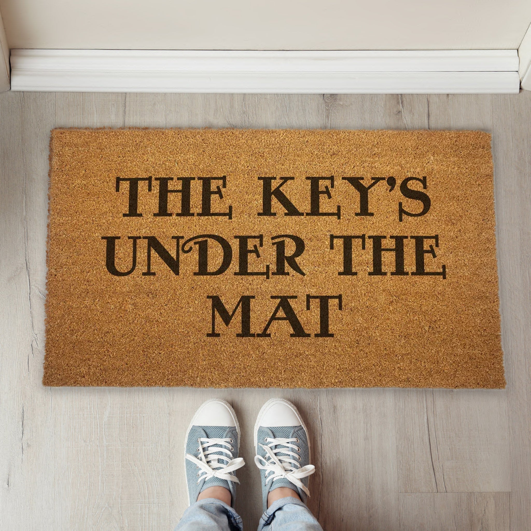 The Key's Under the Mat Door Mat