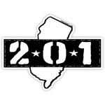 Area Code 201 Sticker - Shady Front