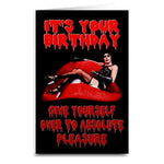 Rocky Horror "Absolute Pleasure" Card - Shady Front / Wholesale Prints, Patches, Buttons, Greetings Cards, New Jersey Apparel, Stickers, Accessories